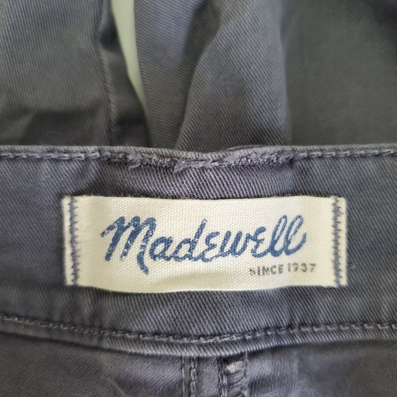 Madewell Jeans Womens 25 Gray Skinny Fatigue Military Moto Ankle Zip - Picture 6 of 14